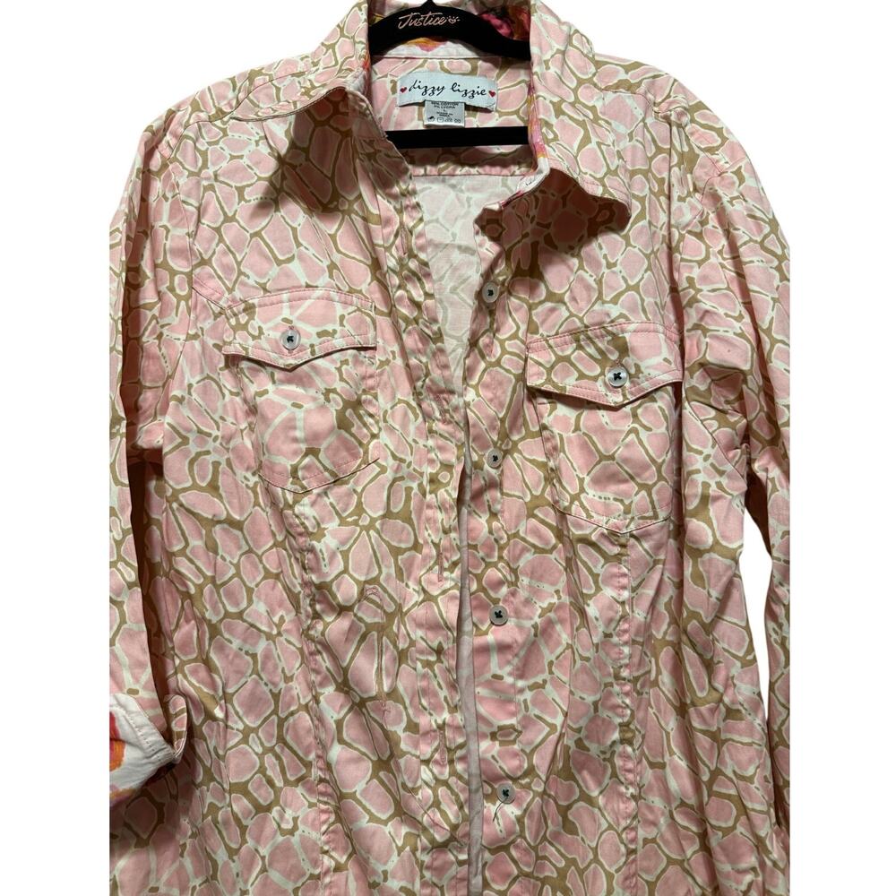 Dizzy Lizzy Pink Giraffe Dress w/Floral Accents, Large‎